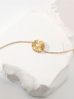 Vintage Style Solid Color Flower 304 Stainless Steel 14K Gold Plated Bracelets In Bulk main image 3