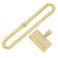 Hip-hop Punk Square Solid Color Alloy Plating Inlay Rhinestones Men's Pendant Necklace main image 5