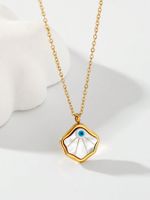 304 Stainless Steel 14K Gold Plated Vintage Style Plating Geometric Pendant Necklace main image 1