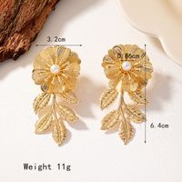 1 Pair Elegant Glam Luxurious Solid Color Plating Inlay Ferroalloy Pearl 14k Gold Plated Ear Studs main image 8