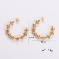 1 Pair Retro Exaggerated Solid Color Plating 304 Stainless Steel 18K Gold Plated Ear Studs main image 8