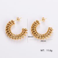 1 Pair Retro Exaggerated Solid Color Plating 304 Stainless Steel 18K Gold Plated Ear Studs main image 10