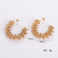 1 Pair Retro Exaggerated Solid Color Plating 304 Stainless Steel 18K Gold Plated Ear Studs main image 7
