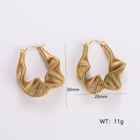 1 Pair Retro Exaggerated Solid Color Plating 304 Stainless Steel 18K Gold Plated Ear Studs main image 9