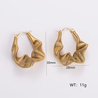 1 Pair Retro Exaggerated Solid Color Plating 304 Stainless Steel 18K Gold Plated Ear Studs sku image 2