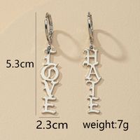 Fashion 1 Pair Of Gold Letter Hot Selling Earrings Love Hate Gothic Wholesale main image 7