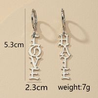 Mode 1 Paire De Boucles D&#39;oreilles De Vente Chaude Lettre Or Love Hate Gothique En Gros main image 7