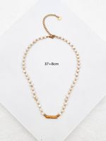 Edelstahl 304 Süßwasserperle 14 Karat Vergoldet Elegant Einfacher Stil Perlen Überzug Runden Halskette main image 2