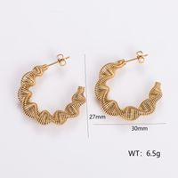 1 Pair Retro Exaggerated Solid Color Plating 304 Stainless Steel 18K Gold Plated Ear Studs sku image 6