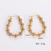 1 Pair Retro Exaggerated Solid Color Plating 304 Stainless Steel 18K Gold Plated Ear Studs sku image 7