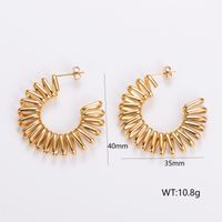 1 Pair Retro Exaggerated Solid Color Plating 304 Stainless Steel 18K Gold Plated Ear Studs sku image 10