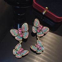 1 Pair Elegant Sweet Butterfly Alloy Drop Earrings sku image 1