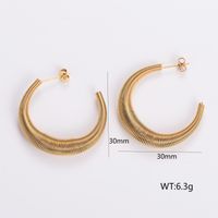 1 Pair Retro Exaggerated Solid Color Plating 304 Stainless Steel 18K Gold Plated Ear Studs sku image 8