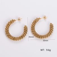 1 Pair Retro Exaggerated Solid Color Plating 304 Stainless Steel 18K Gold Plated Ear Studs sku image 11