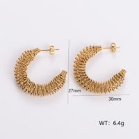 1 Pair Retro Exaggerated Solid Color Plating 304 Stainless Steel 18K Gold Plated Ear Studs sku image 12