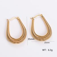 1 Pair Retro Exaggerated Solid Color Plating 304 Stainless Steel 18K Gold Plated Ear Studs sku image 13