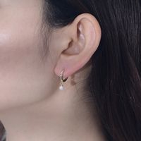 1 Pair Ig Style Simple Style Solid Color Plating Inlay Sterling Silver Pearl 14k Gold Plated Rhodium Plated Hoop Earrings main image 8