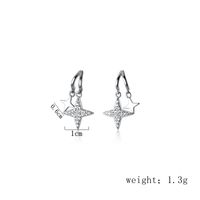 1 Pair Simple Style Solid Color Plating Inlay Sterling Silver Zircon Rose Gold Plated Silver Plated Drop Earrings main image 4
