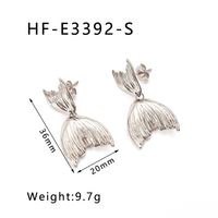 1 Pair Vintage Style Fish Tail Plating 304 Stainless Steel 18K Gold Plated Drop Earrings sku image 2