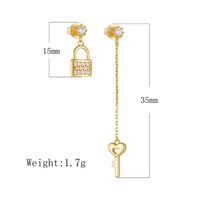 1 Pair Ig Style Sweet Key Lock Plating Inlay Sterling Silver Zircon 14k Gold Plated Rhodium Plated Drop Earrings main image 2