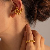 1 Pair Simple Style Solid Color Plating 304 Stainless Steel 18K Gold Plated Ear Cuffs main image 4