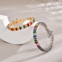 Simple Style Commute Color Block Copper Zircon Bangle In Bulk main image 8