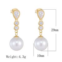 1 Pair Ig Style Sweet Geometric Solid Color Plating Inlay Sterling Silver Pearl Zircon 14k Gold Plated Rhodium Plated Drop Earrings main image 2