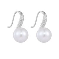 1 Pair Ig Style Sweet Solid Color Plating Inlay Sterling Silver Pearl Zircon 14k Gold Plated Rhodium Plated Ear Hook main image 10