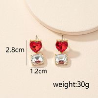 Fashion Heart-shaped Diamond Alloy Earrings main image 7