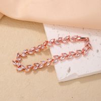 Elegant Leaves Copper Zircon Bracelets In Bulk main image 5