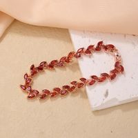 Elegant Leaves Copper Zircon Bracelets In Bulk main image 3