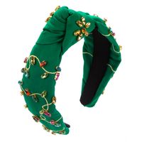 Women's Elegant Luxurious Flower Cloth Inlay Rhinestones Glass Hair Band main image 5