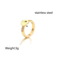 304 Stainless Steel 18K Gold Plated IG Style Elegant Simple Style Plating Inlay Round Zircon Rings main image 2