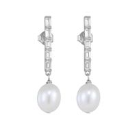 1 Pair Ig Style Sweet Geometric Solid Color Plating Inlay Sterling Silver Pearl Zircon 14k Gold Plated Rhodium Plated Drop Earrings main image 10