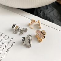 1 Pair Ig Style Solid Color Plating Inlay Copper Zircon 18k Gold Plated Ear Cuffs main image 1