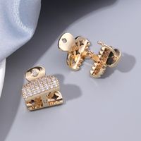 1 Pair Ig Style Solid Color Plating Inlay Copper Zircon 18k Gold Plated Ear Cuffs main image 4