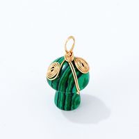 Cute Simple Style Mushroom 304 Stainless Steel Natural Stone Copper K Gold Plated Women's Charms Necklace main image 6