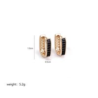 1 Pair Casual Simple Style Commute Heart Shape Key Enamel Plating Inlay Stainless Steel Copper Zircon 18k Gold Plated Earrings sku image 3