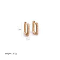 1 Pair Casual Simple Style Commute Heart Shape Key Enamel Plating Inlay Stainless Steel Copper Zircon 18k Gold Plated Earrings sku image 4