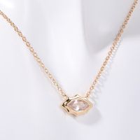 Glass Copper Casual Simple Style Commute Plating Inlay Oval Zircon Pendant Necklace sku image 3