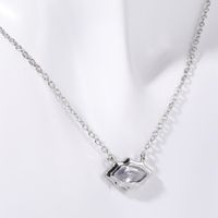 Glass Copper Casual Simple Style Commute Plating Inlay Oval Zircon Pendant Necklace sku image 4