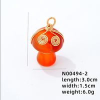 Cute Simple Style Mushroom 304 Stainless Steel Natural Stone Copper K Gold Plated Women's Charms Necklace sku image 7