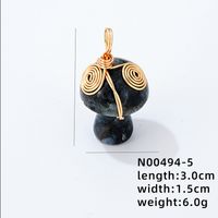 Cute Simple Style Mushroom 304 Stainless Steel Natural Stone Copper K Gold Plated Women's Charms Necklace sku image 10