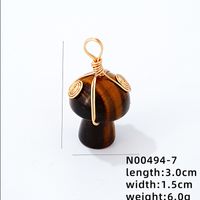 Cute Simple Style Mushroom 304 Stainless Steel Natural Stone Copper K Gold Plated Women's Charms Necklace sku image 12