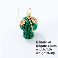 Cute Simple Style Mushroom 304 Stainless Steel Natural Stone Copper K Gold Plated Women's Charms Necklace sku image 13