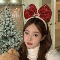 Women's Cartoon Style Simple Style Letter Bow Knot Snowflake Arylic Cloth Sequins Three-dimensional Hair Band sku image 2