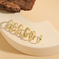 Cute Simple Style Geometric Solid Color Copper 14k Gold Plated Zircon Open Rings In Bulk main image 11