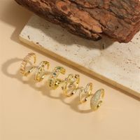 Cute Simple Style Geometric Solid Color Copper 14k Gold Plated Zircon Open Rings In Bulk main image 10