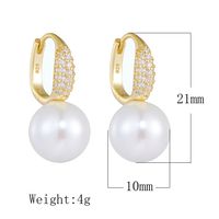 1 Pair Ig Style Sweet Solid Color Plating Inlay Sterling Silver Pearl Zircon 14k Gold Plated Rhodium Plated Drop Earrings main image 2