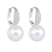 1 Pair Ig Style Sweet Solid Color Plating Inlay Sterling Silver Pearl Zircon 14k Gold Plated Rhodium Plated Drop Earrings main image 10